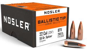 Nosler 39560 Ballistic Tip  22 Cal .224 55 gr Spitzer Point/ 250rd Box