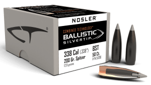 Nosler 51200 Ballistic Silvertip  338 Cal .338 200 gr Spitzer Point/ 50rd Box