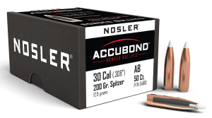 Nosler 54618 AccuBond 30 Cal .308 200 gr Spitzer Point/ 50rd Box