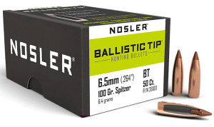 Nosler 26100 Ballistic Tip  6.5 Creedmoor .264 100 gr Spitzer/ 50rd Box