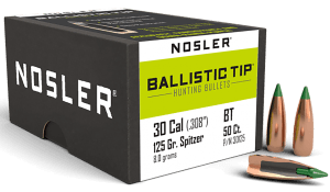 Nosler 30125 Ballistic Tip  30 Caliber .308 125 GR Spitzer/ 50rd Box