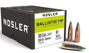Nosler 30150 Ballistic Tip  30 Caliber .308 150 GR Spitzer/ 50rd Box