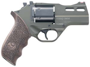 Chiappa Firearms CF340285 Rhino 30SAR *CA Compliant Small Frame 357 Mag 6 Shot  3" Green Cerakote Steel Vent Rib Barrel  Blued Steel Cylinder  Green Cerakote Aluminum Frame  Walnut Grip  Exposed Hammer