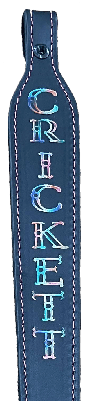 Crickett KSA802 Rifle Sling Black w/ Pink Stitching Leather 23" L x 1.75" W