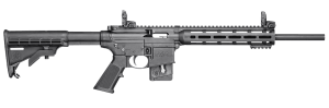 Smith & Wesson 10207 M&P15 Sport *CT MA MD NJ Compliant 22 LR 10+1 16.50" Carbon Steel Barrel Fixed CAR Stock Magpul MBUS Folding Sights Magpul M-Lok Mounting System Functioning Charging Handle Manual Safety Optics Ready