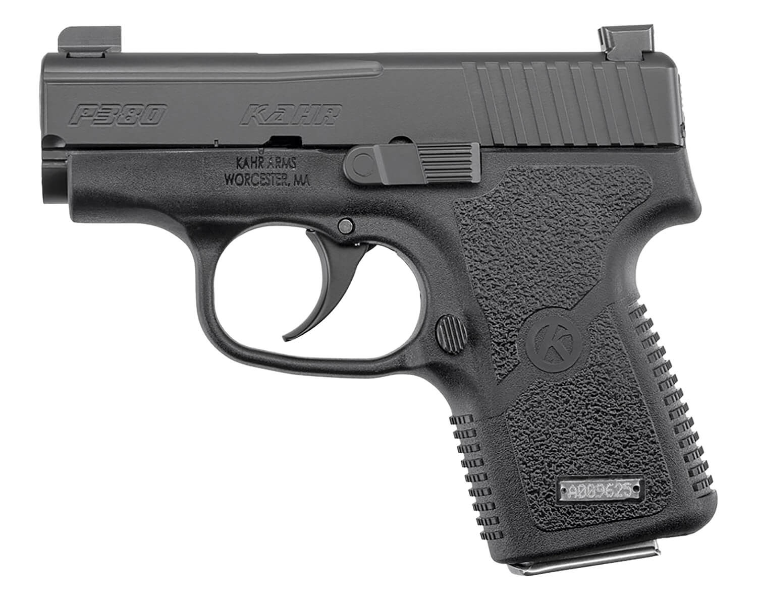 Kahr Arms KP3834N P380 380 ACP 6+1/7+1 2.53" Stainless Match Grade Barrel Matte Black Serrated Stainless Steel Slide Black Polymer Frame Black Textured Polymer Grip Night Sights Right Hand - Image 2