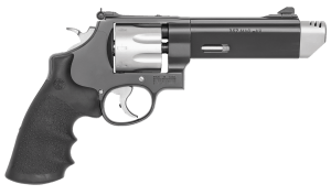 Smith & Wesson 170296 Model 627 Performance Center V-Comp 357 Mag or 38 S&W Spl +P 5" Black Stainless Steel Barrel  8rd Stainless Steel Cylinder  Two Tone Stainless Steel N-Frame  Removeable Compensator & Muzzle Protector Cap