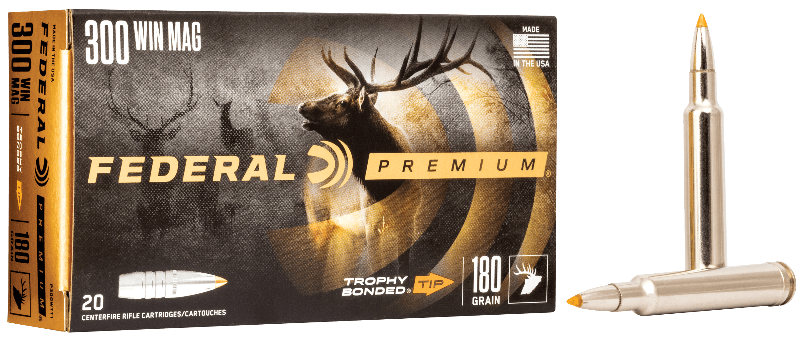 Federal P300WTT1 Premium 300WinMag 180gr Trophy Bonded Tip 20rd Box