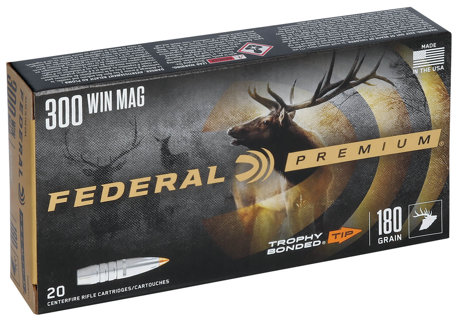 Federal P300WTT1 Premium 300WinMag 180gr Trophy Bonded Tip 20rd Box - Image 2