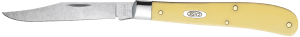 Case 031S Trapper Slimline 3.25" Folding Clip Point Plain Tumble Polish Chrome Vanadium Steel Blade Yellow Synthetic Handle