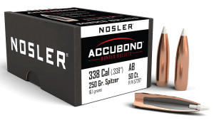 Nosler 57287 AccuBond 338 Cal .338 250 gr Spitzer Point/ 50rd Box