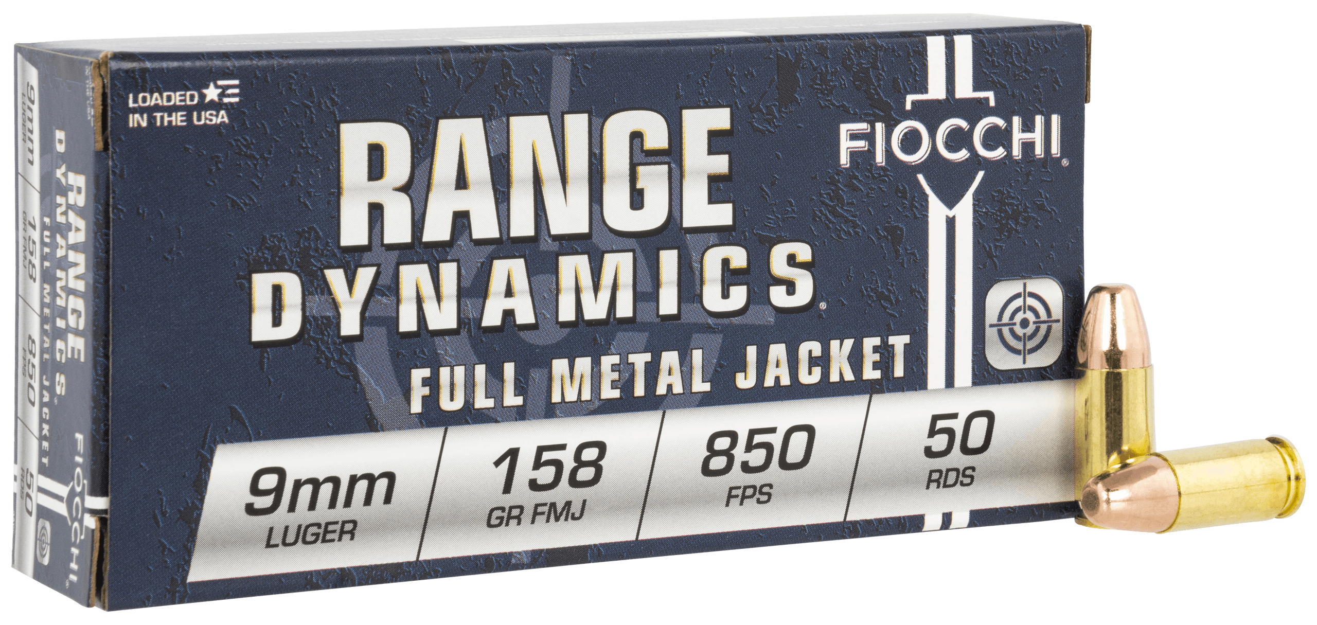 Fiocchi 9APE Range Dynamics 9mmLuger 158gr Full Metal Jacket 50rd Box