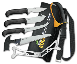 Outdoor Edge BL1 ButcherLite 4.30"/4.50"/5.9"/6" Folding Plain/Saw 420J2 Stainless Steel Blade FRN Black Handle