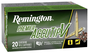 Remington Ammunition 29186 Premier Accutip-V 22-250 Rem 50 gr AccuTip V Boat Tail 20rd Box