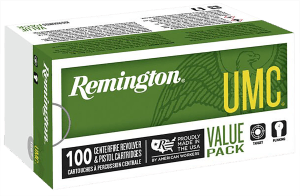 Remington Ammunition 23765 UMC Value Pack 9mm Luger 115 gr Full Metal Jacket 100rd Box/ 6 Case