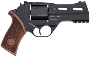Chiappa Firearms CF340244 Rhino 40SAR *CA Compliant Medium Frame 357 Mag 6 Shot 4" Black Anodized Steel Vent Rib Barrel Blued Steel Cylinder Black Anodized Aluminum Frame w/Picatinny Rail Walnut Grip Concealed Hammer