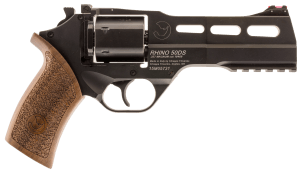 Chiappa Firearms CF340246 Rhino 50SAR Medium Frame 357 Mag 6rd 5" Black Anodized Steel Vent Rib Barrel Black Cylinder Black Anodized Aluminum Frame w/Picatinny Rail Walnut Grip Exposed Hammer
