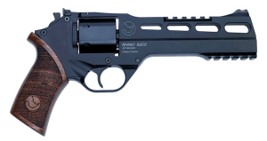 Chiappa Firearms CF340248 Rhino 60SAR *CA Compliant Medium Frame 357 Mag 6 Shot 6" Black Anodized Steel Vent Rib Barrel Blued Steel Cylinder Black Anodized Aluminum Frame w/Picatinny Rail Walnut Grip Concealed Hammer