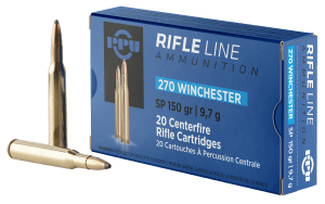 PPU PP2702 Standard Rifle 270 Win 150 gr Soft Point 20rd Box