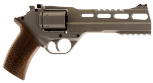 Chiappa Firearms CF340249 Rhino 60SAR *CA Compliant Medium Frame 357 Mag 6 Shot 6" Nickel-Plated Steel Vent Rib Barrel & Cylinder Nickel-Plated Aluminum Frame w/Picatinny Rail Walnut Grip Concealed Hammer