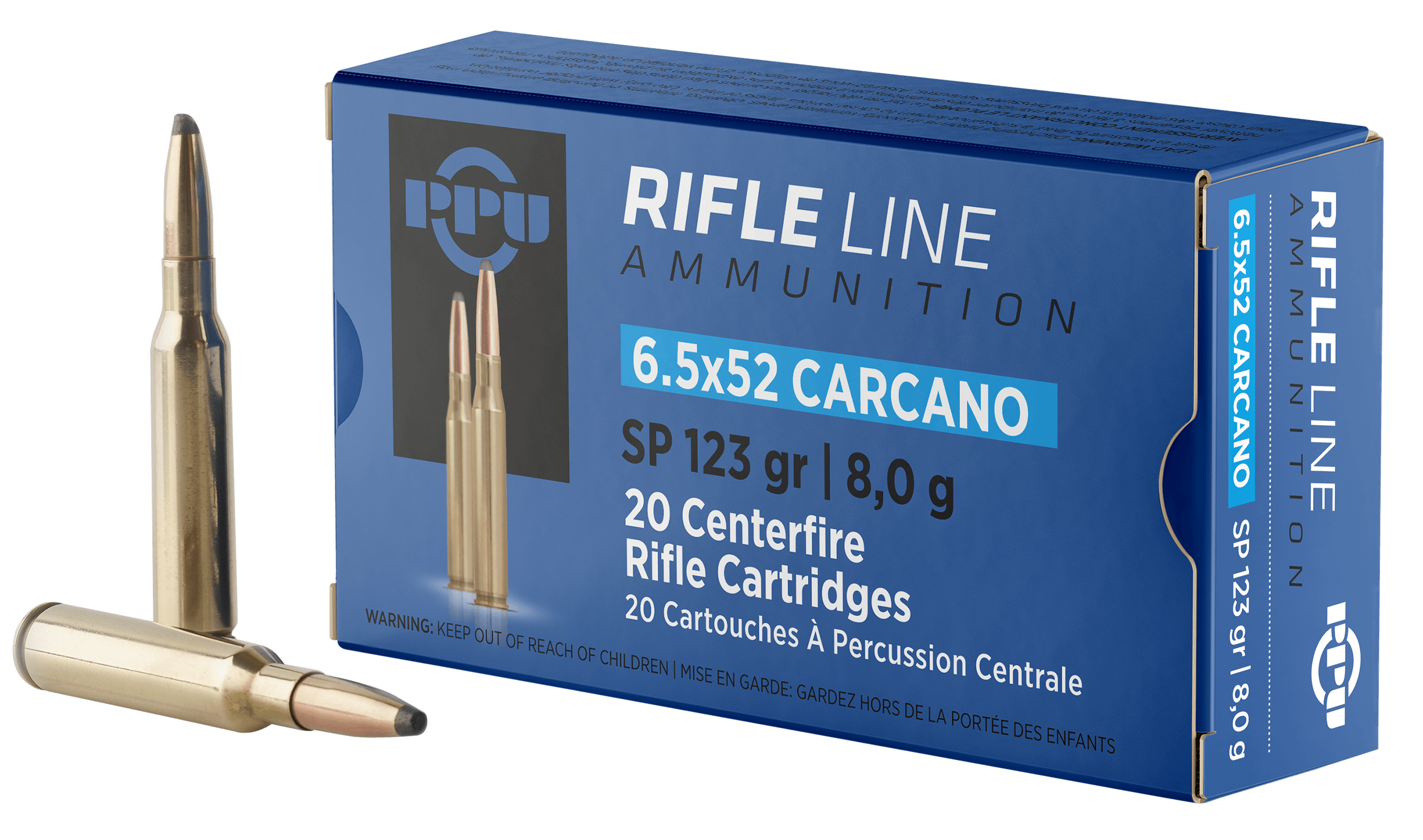 PPU PP6CS Metric Rifle 6.5x52mm Carcano 123 gr Soft Point 20rd Box
