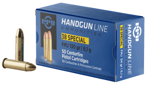 PPU PPH38SF Handgun  38 Special 130 gr Full Metal Jacket 50rd Box