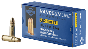 PPU PPH7TF Handgun  7.62x25mm Tokarev 85 gr Full Metal Jacket 50rd Box