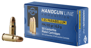 PPU PPH765P Handgun  7.65x21mm Parabellum 93 gr Full Metal Jacket 50rd Box