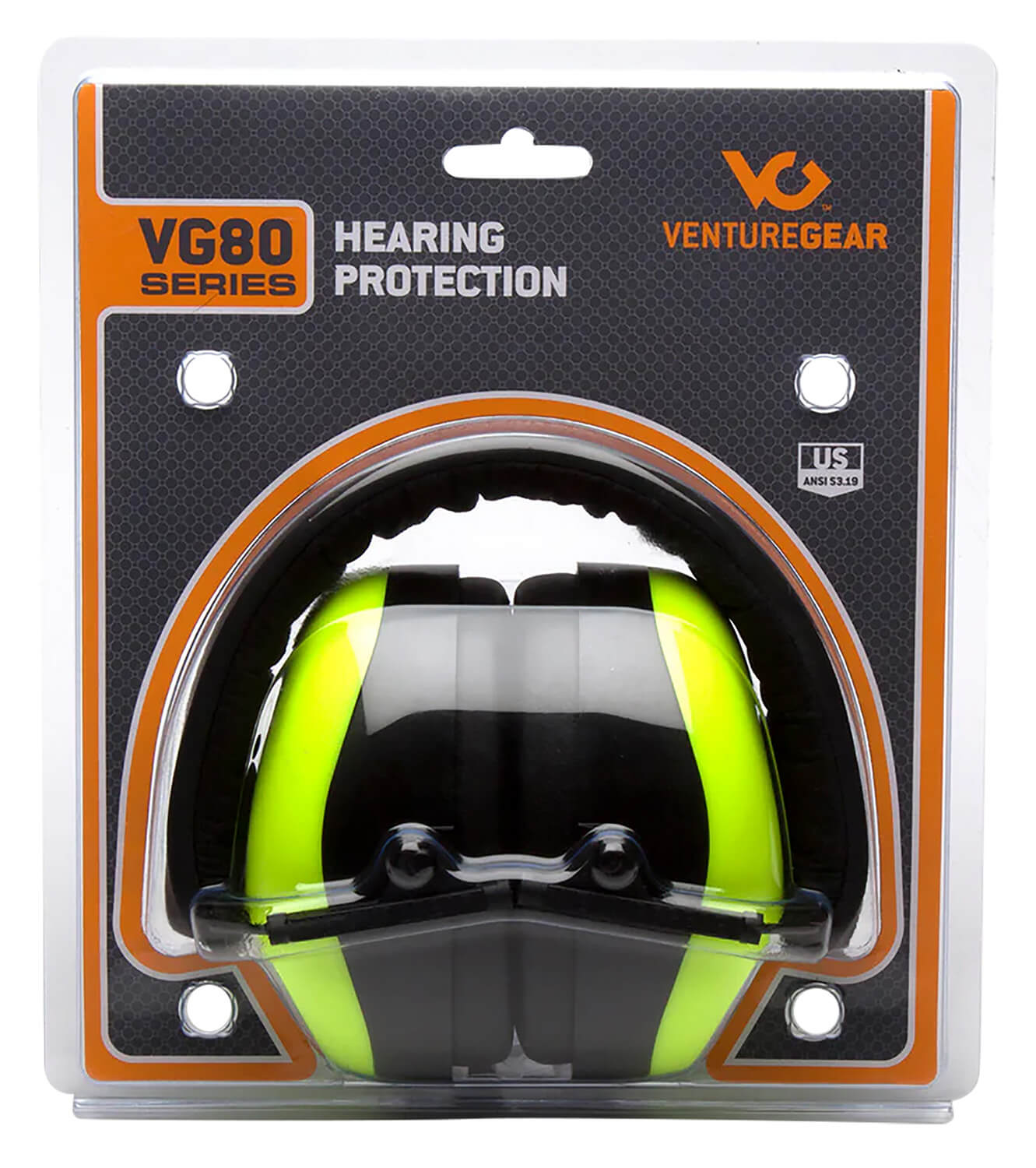 Pyramex VGPM8031C Venture Gear V80 Muff Foam 26 dB 32 dB Over the Head Orange Lime/Black Adult 1 Pair - Image 2
