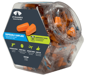 Pyramex PYDP1000BN Disposable Earplugs Foam 32 dB In The Ear Orange Adult 100 Pair