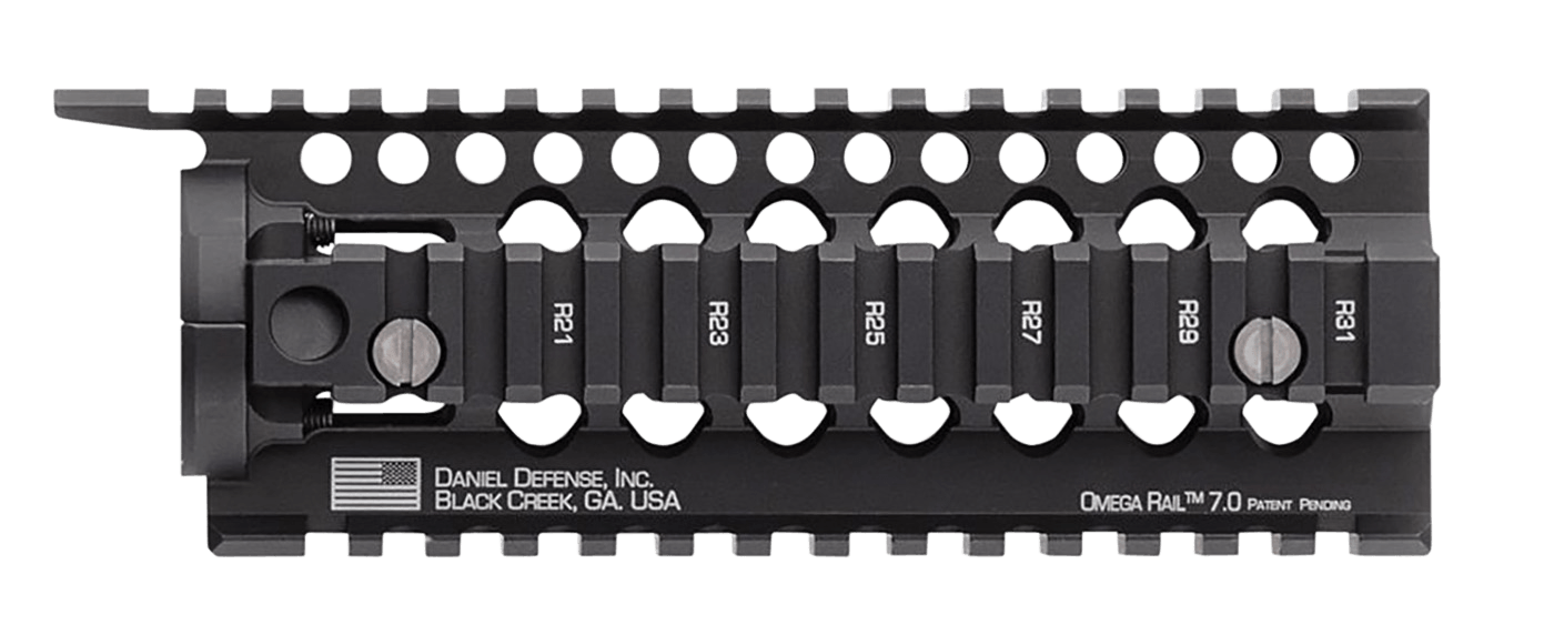 Daniel Defense 0100510001 Omega Rail 7" Carbine Length Style Made of Aluminum with Black Anodized Finish & Picatinny Rail for AR-15