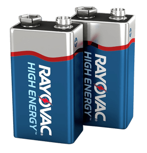 Rayovac A16042J 9V HIGH  ENERGY Alkaline Batteries  Silver/Blue 9 Volts 565 mAh (2) Single Pack