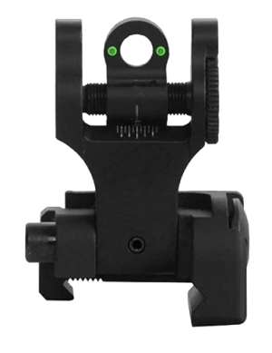 Troy Ind SSIGFBSRTBT00 Tritium Rear Folding BattleSight Round Black Hardcoat Anodized for AR-15