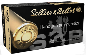 Sellier & Bellot SB38B Handgun 38 Special 148 gr Wadcutter 50rd Box/ 24 Case