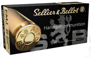 Sellier & Bellot SB45A Handgun  45 ACP 230 gr Full Metal Jacket 50rd Box