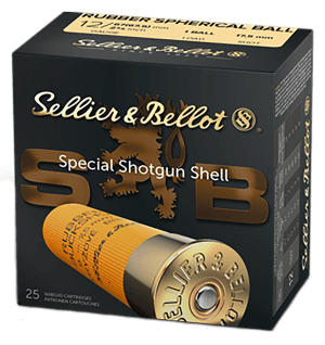 Sellier & Bellot SB12RBA Shotgun  12 Gauge 2.75" 2 11/16 oz 1 Rubber Ball Shot 25 Bx