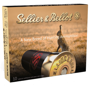 Sellier & Bellot SB12BSH Hunting 12 Gauge 2.75 21 Pellets 1 1/8 oz 4 Buck Shot 10 Bx"