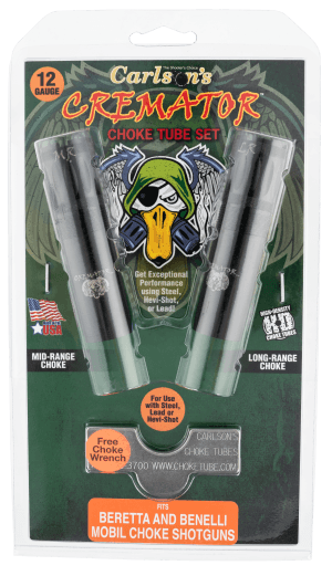 Carlson's Choke Tubes 11612 Cremator Waterfowl Benelli/Beretta MobilChoke 12 Gauge Mid-Range  Long Range 17-4 Stainless Steel Blued (Non-Ported) 2 Per Pack