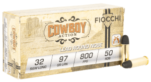 Fiocchi 32SWLL Cowboy Action 32S&WLong 97gr Lead Flat Point 50rd Box