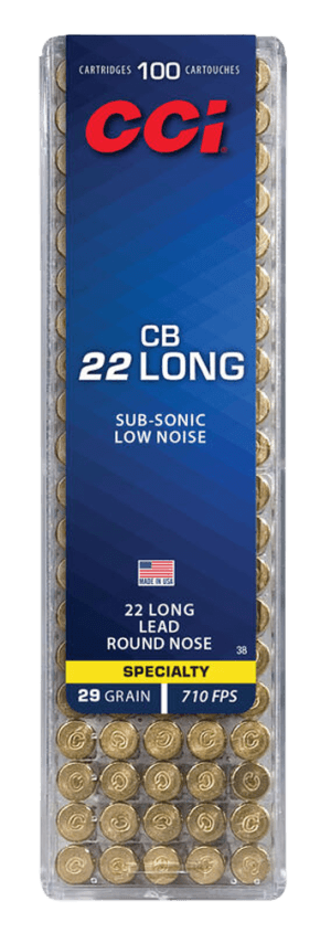 CCI 0038 Specialty CB Subsonic 22Long 29gr Lead Round Nose 100rd Box