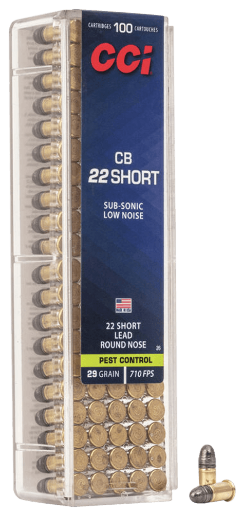 CCI 0026 Specialty CB Pest Control 22Short 29gr Lead Round Nose 100rd Box