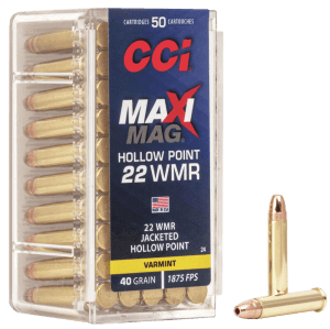 CCI 0024 Maxi-Mag Rimfire 22WMR 40gr Jacketed Hollow Point 50rd Box