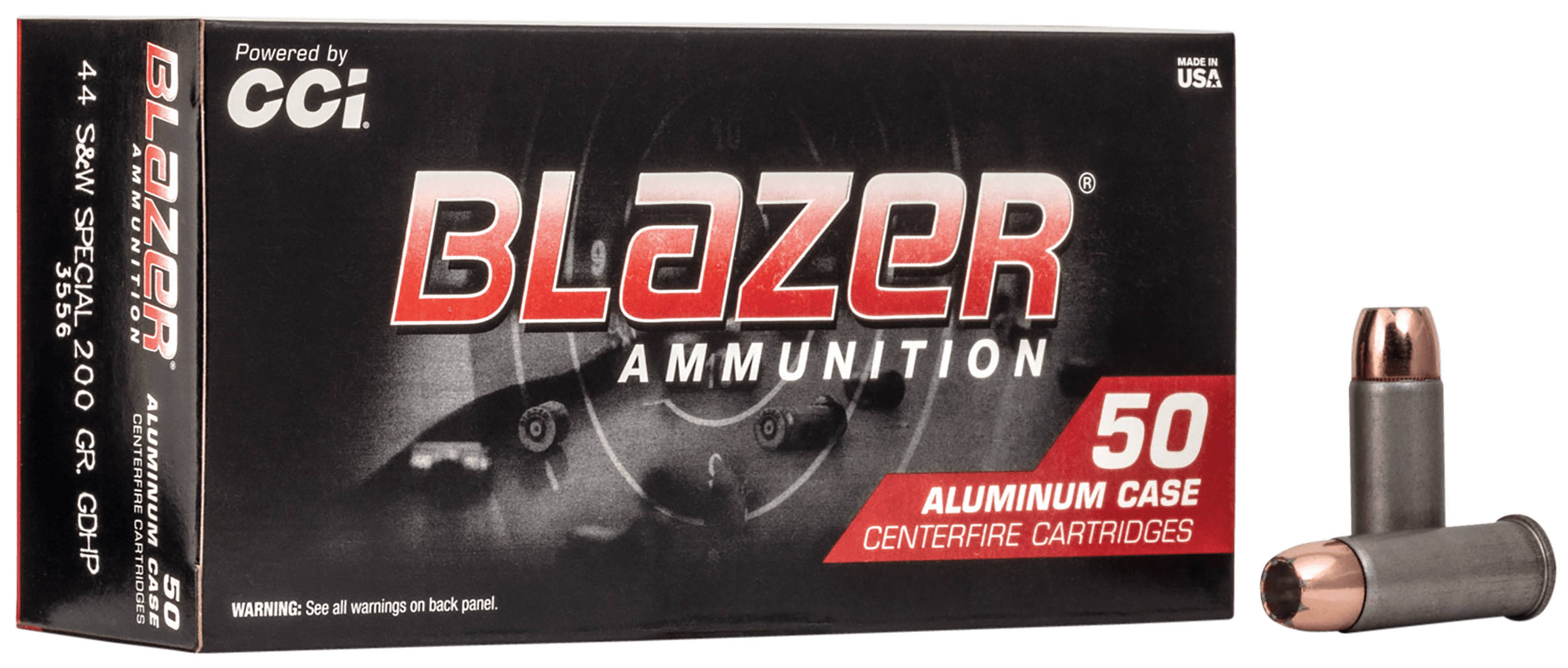 CCI 3556 Blazer Handgun 44S&W Spl 200gr Jacketed Hollow Point 50rd Box