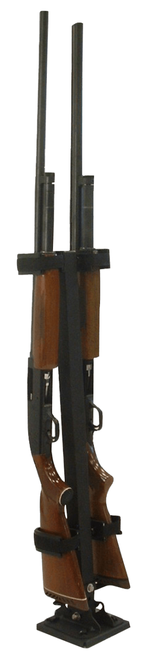Rugged Gear 10082 Floor Mount Gun Rack  2 Rifle/Shotgun Black Metal