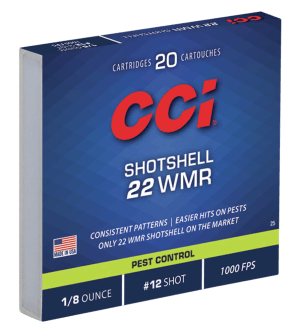 CCI 0025 Pest Control Shotshell 22WMR 52gr #12Shot 20rd Box