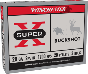 Winchester Ammo XB203 Super X 20 Gauge 2.75" 20 Pellets 3 Buck Shot 5 Bx