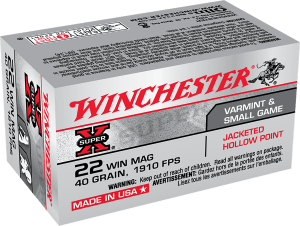 Winchester Ammo X22MH Super X 22 WMR 40 gr Jacket Hollow Point 50rd Box