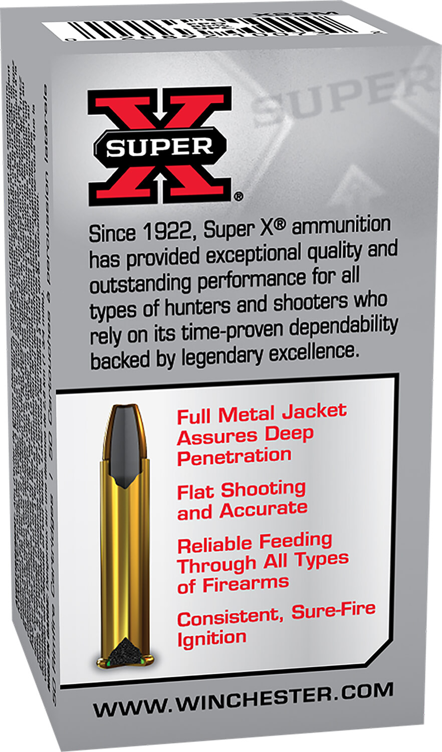 Winchester Ammo X22M Super X 22 WMR 40 gr Full Metal Jacket 50rd Box - Image 2