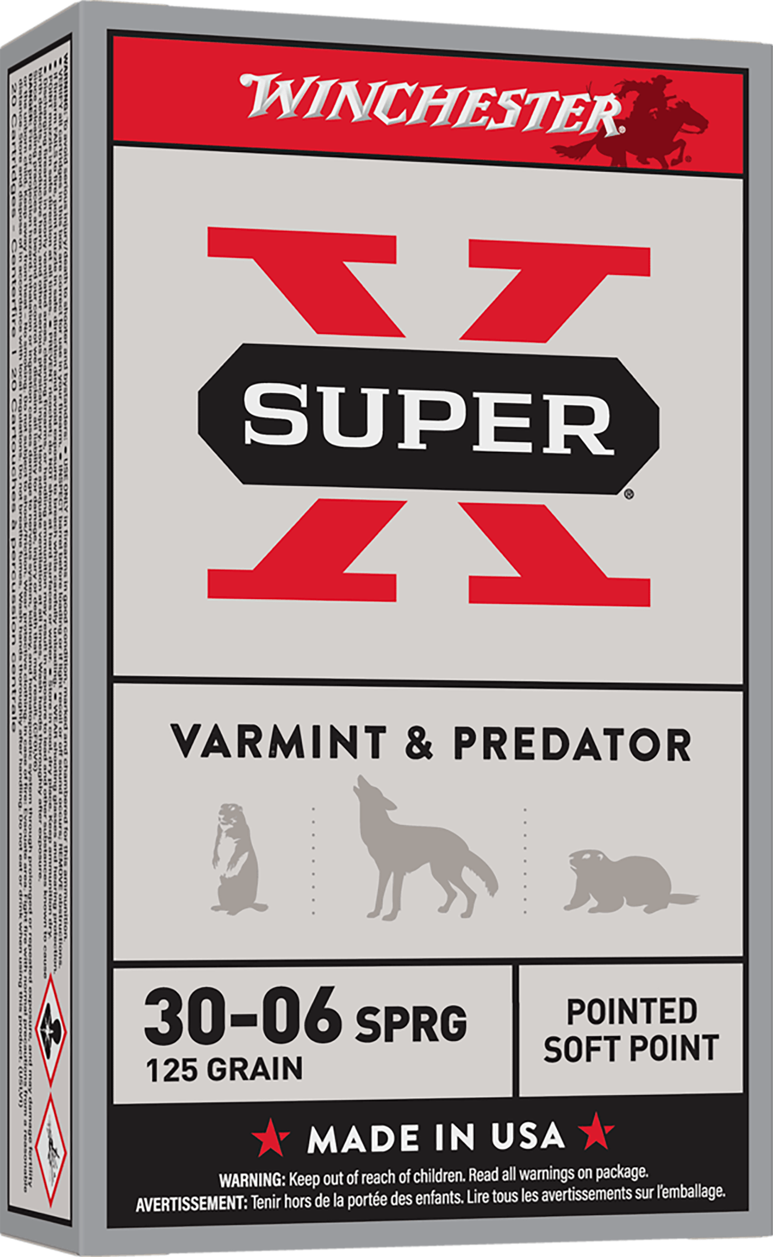 Winchester Ammo X30062 Super X 30-06 Springfield 125 gr Pointed Soft Point 20rd Box