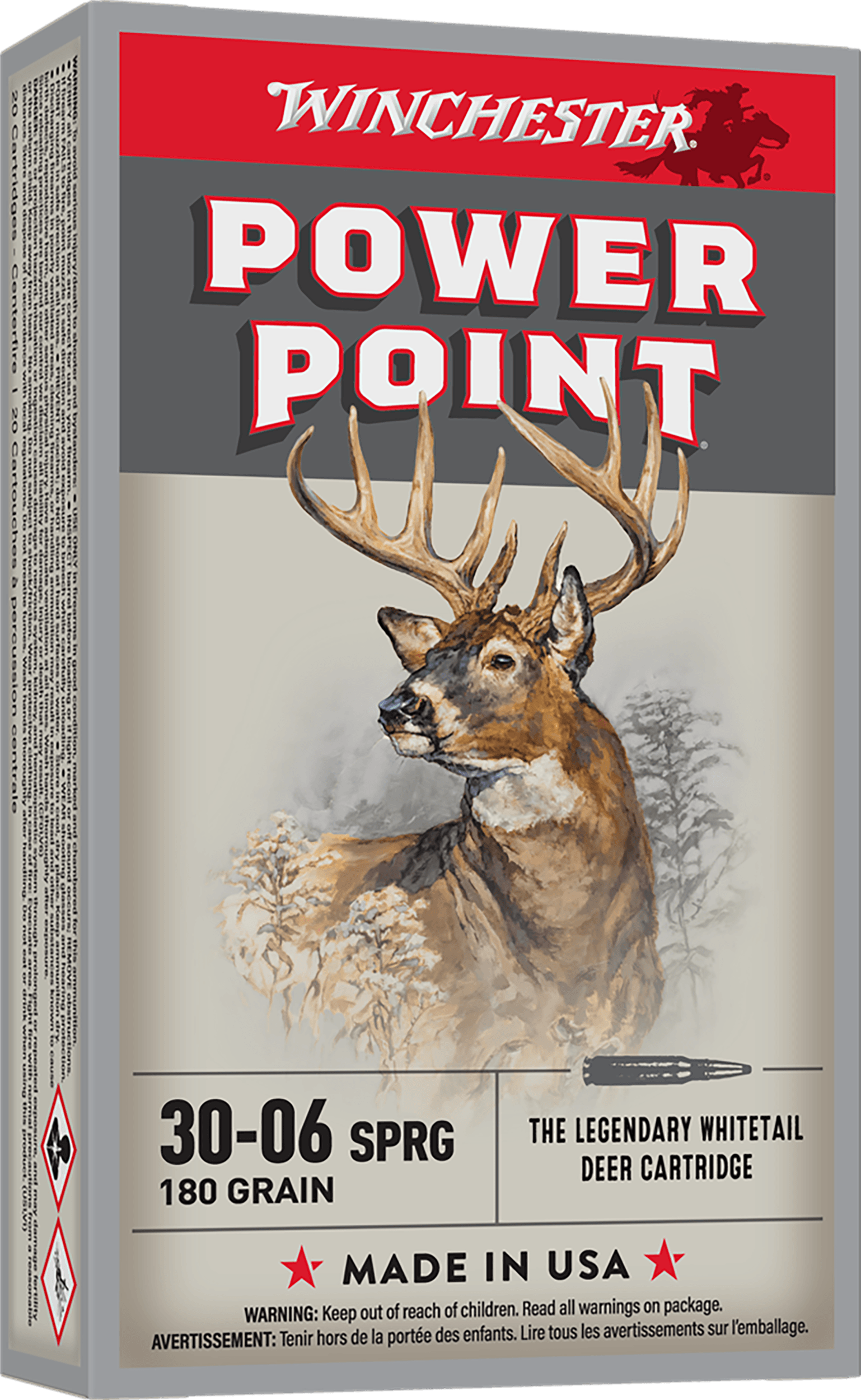Winchester Ammo X30064 Power-Point 30-06 Springfield 180 gr Power Point 20rd Box